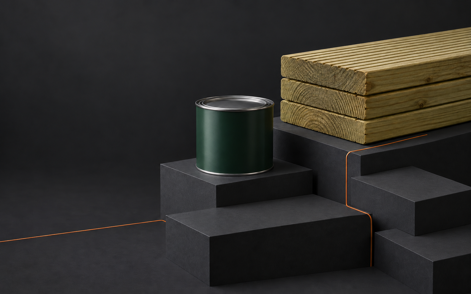Timber and treatment arranged on graphite platforms